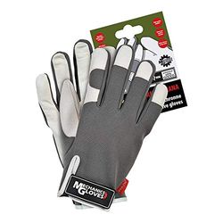 RVS RMC-TUCANA_M Mechanics Gloves beschermende handschoenen, grijs-wit, M maat, 12 stuks