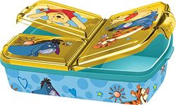 p:os 33714 broodtrommel met Winnie The Pooh motief, met 3 vakken, ca. 14 x 18,5 x 5,5 cm, van kunststof, bpa- en ftalaatvrij, ideaal voor het ontbijt pauze, voor kleuterschool en school,veelkleurig