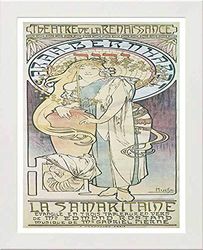 Lumartos, Vintage Poster Alphonse Mucha La Samaritaine 1897, White, A4