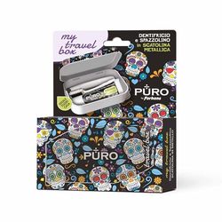 Forhans, Kit da viaggio, My Travel Box Teschi Nero, Kit Con Spazzolino Componibile E Dentifricio Al Carbone Attivo, Contenitori Da Viaggio Per Liquidi, Mini Size da Viaggio