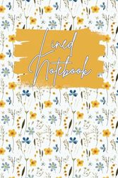 Lined Notebook: Pressed Flowers Themed Cover Art, 6" x 9", 120 Pages, Lined