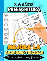 Libro GUÍA de GRAFOMOTRICIDAD, PREESCRITURA para niños de 3 a 6 años. Cuadernos de trazos para mejorar la psicomotricidad fina.: DIVIDIDO en 5 niveles ... dibujos simples, zona creativa y recortables)