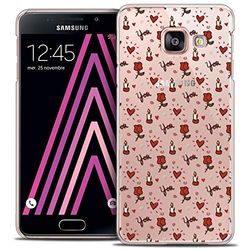 Caseink - fodral för Samsung Galaxy A3 2016 (A310) [kristallmönster HD kollektion kärlek Saint Valentine design ljus och rosor - hårt - ultratunt - tryckt i Frankrike]