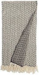 Toison d'Or Aurèle-Plaid 100% Lambswool 600 g/m², torsade-mönster, grå, 130 x 180