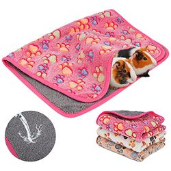 YUEPET Lot de 3 couvertures imperméables lavables en Polaire pour Petit Animal Domestique – Couverture Chaude en Flanelle pour Hamster, Cochon d'Inde, Lapin, Chinchilla, hérisson, Furet (58,4 x 40,6