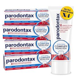 Parodontax Complete Protection Extra Fresh, pasta do zębów z 8 zaletami do redukcji krwi z zębów i utrzymania silnych zębów, opakowanie 4 x 75 ml