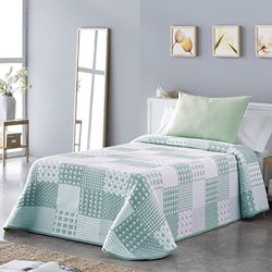 VIALMAN Colcha Bouti Leve Sofia 21 para cama de casal de 180 e 200 cm, colcha de cama de 180 e 200, tamanho de colcha 270 x 270 cm, verde