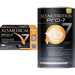 XLS Medical Pro 7 Resultados en 1 Mes con 7 Beneficios, Origen Natural, 180 comprimidos + XLS Nutrition Pro-7 Batido Sustitutivo, Ayuda a Perder Peso y Tonifica, Óptimo Nivel de Proteínas