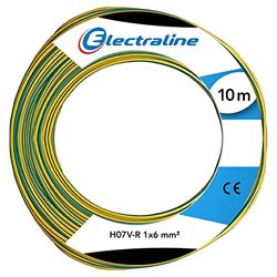 Electraline 60102015C - Bobina di filo, 10 m, verde/giallo