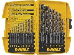 DEWALT DW1167 - Assortimento di punte elicoidali per trapano in ossido nero, 17 pezzi