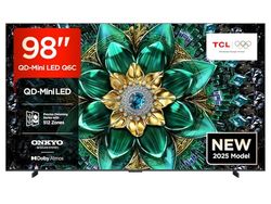 TCL 98Q6C 98" QD-Mini LED SMART TV, 4K HDR Premium 1000nits, con tecnologia Google TV (Dolby Vision IQ e Atmos, sistema audio Onkyo 2.1, Motion Clarity Pro a 144 Hz, Game Master)