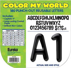 Eureka 845306 Tablón de anuncios y Decoraciones de Aula del Alfabeto y números para Profesores, 4 Pulgadas de Alto, Multicolor, 180 Piezas
