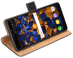 mumbi Väska Bookstyle Case kompatibelt med Samsung Galaxy A9 2018 fodral mobilväska Case Wallet, svart