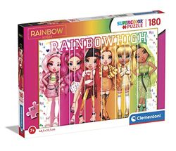 Clementoni - Puzzel Rainbow High 180 delen Supercolor High-180 stukjes, Made in Italy, 7 jaar, cartoon, meisjes, meerkleurig, medium, 29775