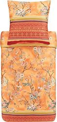 Bassetti Pallanza O1 9325194 Bed Linen Set Cotton Mako Satin in Orange 2-Piece with Zip Closure 240 x 220 cm / 80 x 80 cm