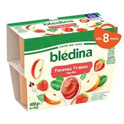 Blédina - Coupelles De Fruits Pour Bébé - Pommes Fraises Menthe - Dès 8 Mois - Le Pack de 4x100g