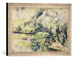 'Immagine incorniciata di Paul Cézanne EAU marécageuse (près de Melun?), Stampata, 40 x 30 cm, nel Quadro Immagini Fatti a Mano di Alta qualità Argento Raya