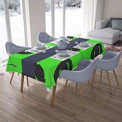 Bonamaison, Anti-moisissure, Séchage Rapide, Résistant aux Taches, Lavable en Machine, 100% Polyester Nappe de Table, Fumée Verte néon, 140 x 200 Cm - Conçu et Fabriqué en Turquie