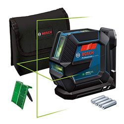 Bosch Professional Livella Laser GLL 2-15 G (laser Verde, Supporto LB 10, Raggio D'azione Visibile: Fino A 15 M, 4x Batterie AA, Confezione In Cartone)