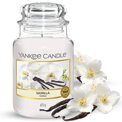 Yankee Candle Doftljus, Vanilj, Bränntid Upp till 150 timmar, Vit