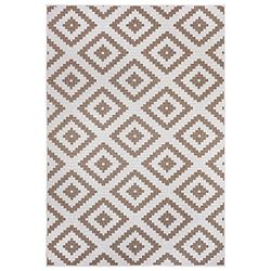 NORTHRUGS In- en outdoor tapijt Malta 80x150cm - omkeerbaar tapijt weerbestendig modern geometrisch patroon tapijt voor balkon terras tuin serre woonkamer tapijt waterdicht in linnen