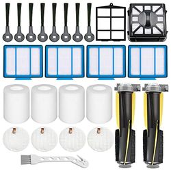 Pièces de rechange compatibles avec aspirateur robot Shark IQ R101AE (RV1001AE), IQ R101 (RV1001), brosse à rouleau, filtre en feutre mousse, brosses latérales, kit d'accessoires de filtre de base