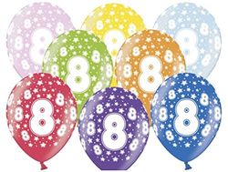 metalicznych balonów urodzinowych 8. 6 sztuki kolorowy
