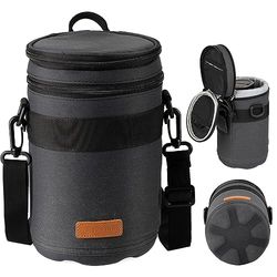 TARION Objektivväska, linsväska med hårt skal, stötsäker, vattenavvisande, kameralins, skyddsväska för Canon, Nikon, Pentax, Sony, Olympus-objektiv, Mörkblå, X-L, Ryggsäck