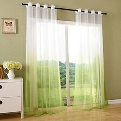 Gardinenbox Cortina Transparente con Ojales, 2 Unidades, 245 x 140 cm, Color Verde Manzana, 204202