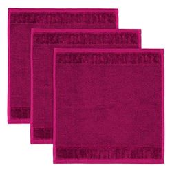 Möve Set of 3 soap Cloths, Berry, 30 x 30 cm