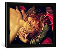 Kunst für Alle ' – Fotografía enmarcada de Sandro Botticelli The Lamenta Tion of Christ, c.1490 (Detail of 604), de impresión handgefertigten imágenes de Marco, 40 x 30 cm, Color Negro Mate