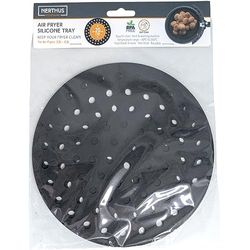 Vassoio base rotonda forata riutilizzabile in silicone per friggitrice ad aria, stampo in silicone