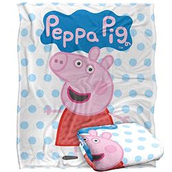 LOGOVISION Peppa Pig Couverture Soyeuse pour Enfant Motif Peppa et Logo 152 x 127 cm