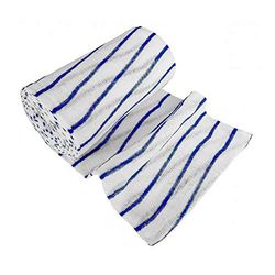 Ramon Hygiene Rollo Stockinette con rayas azules, 30 cm x 11,5 metros, paño de limpieza absorbente y duradero, cortado a la longitud deseada