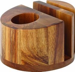 Utopia Wood Presentation, JMP974-000000-B01006, Acacia Menu/Napkin & Cutlery Holder 5" (12.5cm) (Box of 6)