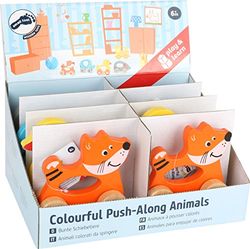 Small Foot 10631 - Juguetes de Cocina en Ruedas de Madera Robusta en Cuatro diseños Diferentes, Fox, Elefante, Pato y ratón, se Puede Utilizar fácilmente con la Ayuda del Manillar