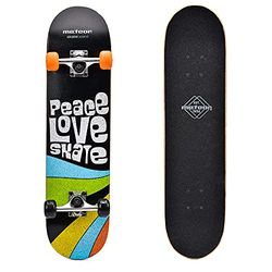 Compleet Retro Houten Skateboard - Ideaal voor Kinderen en Tieners - Jongens en Meisjes - Miniboard met Print - Cruiser board