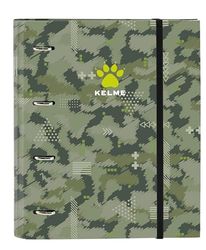 Safta Kelme Travel Classeur 4 anneaux de 35 cm avec 100 feuilles A4, idéal pour les enfants de différents âges, confortable et polyvalent, qualité et résistance, 27 x 3,5 x 32 cm, vert/noir