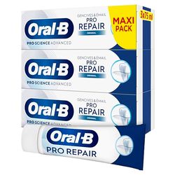 Oral-B Pro-Science Advanced Dentifrice Pro-Repair Pour Protéger Les Dents Contre L’Érosion Acide, Réparer L’Émail Et Revitaliser Les Gencives, Arôme Menthe Anisée, Lot De 3 x 75ml