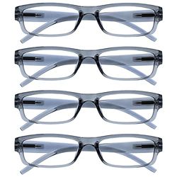 The Reading Glasses Company Gafas De Lectura Gris Ligero Cómodo Lectores Valor Pack 4 Estilo Diseñador Hombres Mujeres Uvr4Pk032Gr +2,50 4 Unidades 88 g