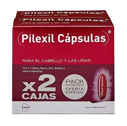 PILEXIL CAPSULAS - Cápsulas Duplo 50 Unidades, Incluye 2 Complementos Alimenticios, con Vitaminas y Minerales, Nutre el Cabello, para Hombres y Mujeres