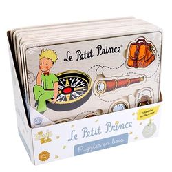 PLANÈTE BOIS - Set van 12 Vliegenierspuzzels - Educatief spel - De Kleine Prins - 865004PA - 6 stukken - Multicolor - Hout - Kinderspel - Kinderpuzzel - 21,5 cm x 17,5 cm - Vanaf 18 maanden