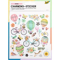 folia 18212 Charming stickers, Spring I, 60 stickers, in verschillende motieven, eenvoudig van de folie af te trekken