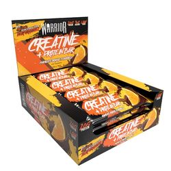 Warrior Creatine Protein Bars – Low Carb Snack, Oat Based Flapjack Bar, Increase Physical Performance, 12 x 75g (Chocolate Orange)