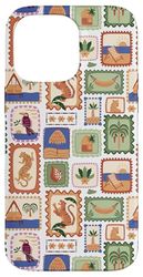 Palm Tree Ocean Cabin, Tropical Stamps Pattern Case for iPhone 14 Pro Max