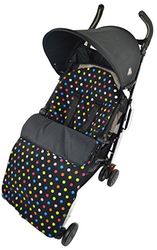 Fleece voetenzak/COSY TOES compatibel met Graco Stadium Duo Quattro Evo mozaïek Multi kleur punten