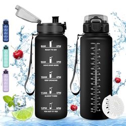 Vikaster Grote drinkfles, 1,5 l, BPA-vrije drinkfles, fiets, lekvrij, geschikt voor koolzuurhoudende dranken, sport voor fiets, fitness, outdoor