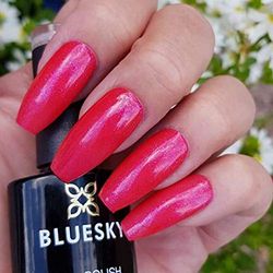 Bluesky Smalto Per Unghie Gel, Red Glitter, Gc3, Rosso, Neon, Luccichio (Per Lampade Uv E Led) - 10 Ml