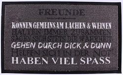 La Finesse Alfombra de Puerta, Negro/Gris, 75 cm x 45 cm