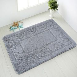 Comart, Nicole Tapis de Salle de Bain, séchage Rapide, Fond antidérapant en Latex, Couleur Unie, Dessous de Douche et Baignoire, pour WC et Bidet, Lavable en Machine, rectangulaire 67 x 100 cm, Gris
